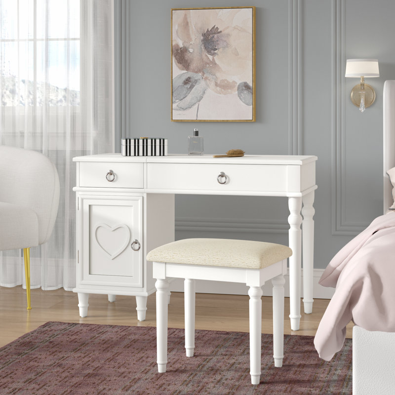 House of Hampton Strathmore Flip up Vanity Set with Mirror & Reviews